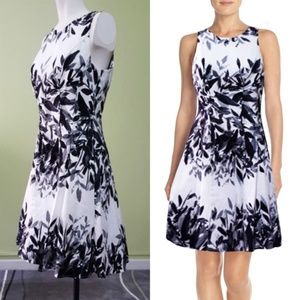 Maggy London Black Leafs Dress Fit & Flare